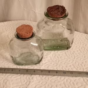 2 Ben Rickert Hand Blown Cork Top Apothecary Jars